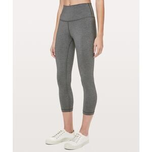 Lululemon Wunder Under Crop High-Rise Legging Luxtreme 21" Heather Black- 10